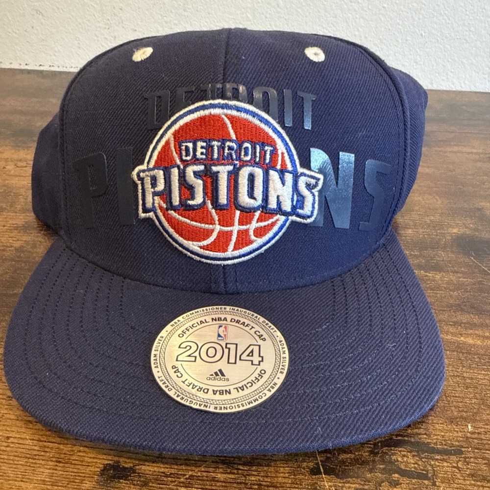adidas Detroit Pistons 2014 NBA Draft Official Adjustable Basketball Hat Blue